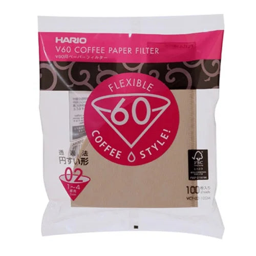 ハリオ V60ペーパーフィルター 02みさらし １～４杯用【100枚入】
